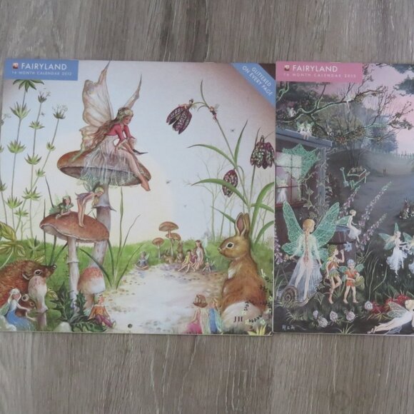 Set of 2 FAIRYLAND Glitter Calendars 2012 & 2013 (K635) - Picture 1 of 10